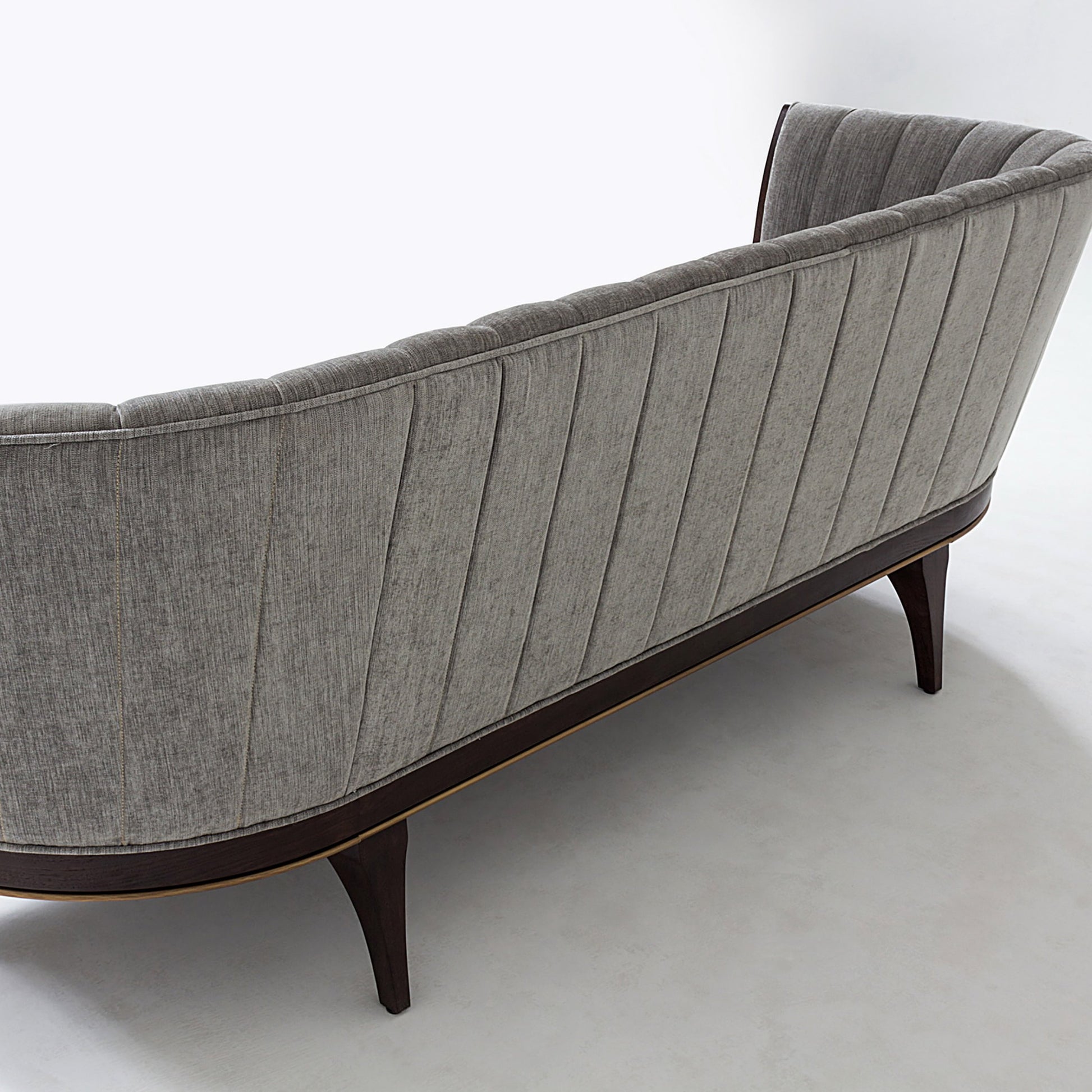 Channel Back Sofa by Global Views. Made from solid walnut, fabric, wood, 100% cotton, double rub: 50,000 in a modern style.