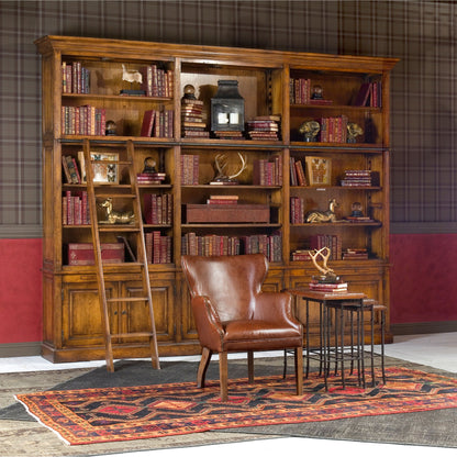 Croc Nesting Tables by Sarreid Ltd. in brown and iron. Made from wood, leather, iron in a traditional style.