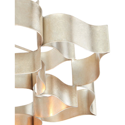 Grand Lotus Pendant/Semi-Flush Mount by Currey and Company. Made from wrought iron in a modern style.