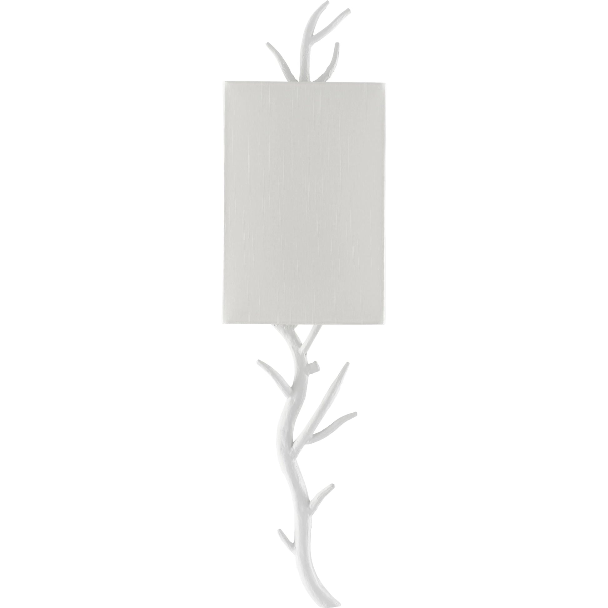 Baneberry Wall Sconce by Currey and Company in gesso white. Made from wrought iron in a transitional style.