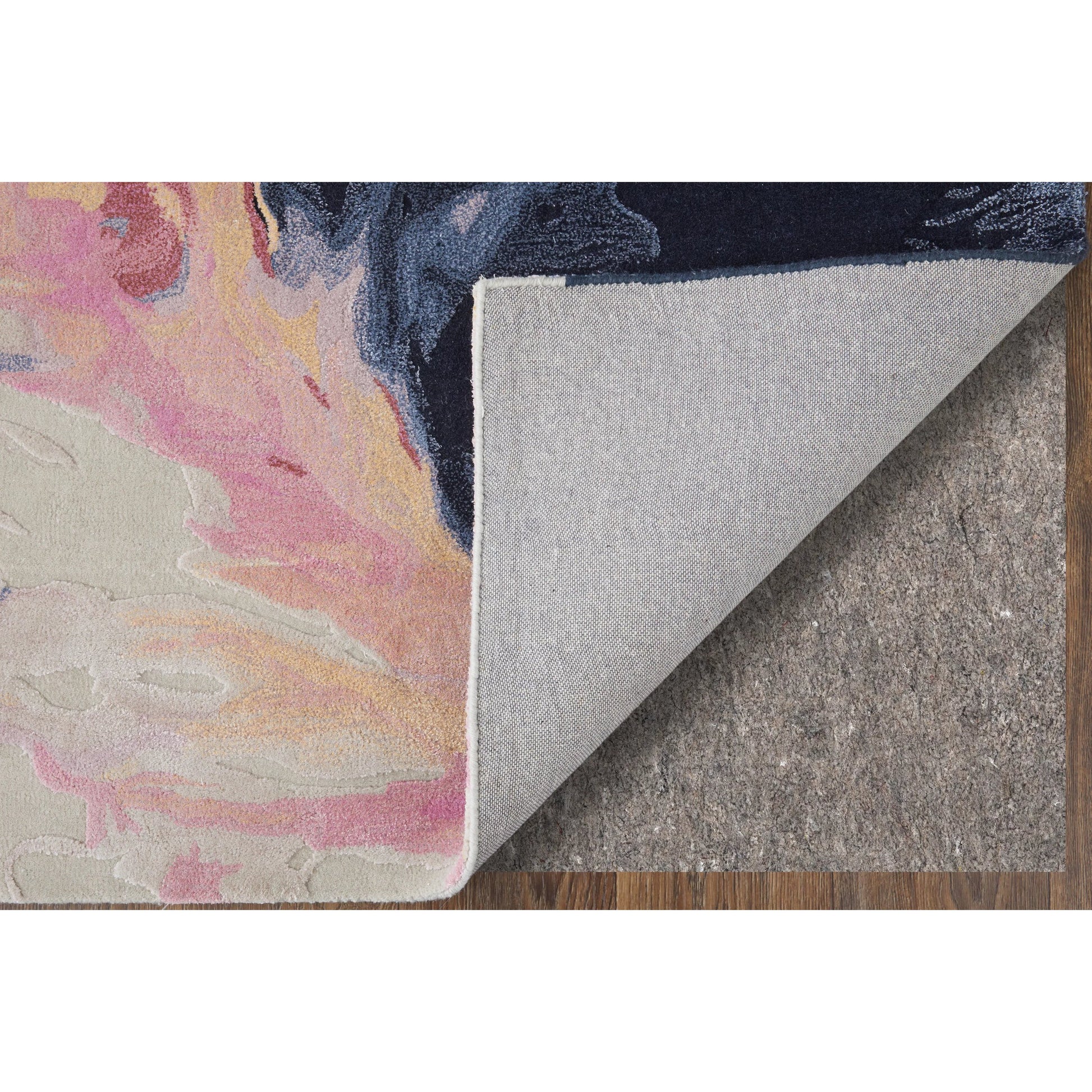 Kawai Rug - KAW8985F by Feizy in pink, blue, ivory. Made from wool, viscose in a unique style.