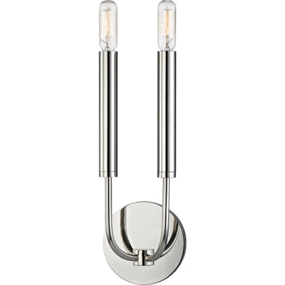 Gideon Wall Sconce by Hudson Valley in aged brass. Made from steel in a modern style.