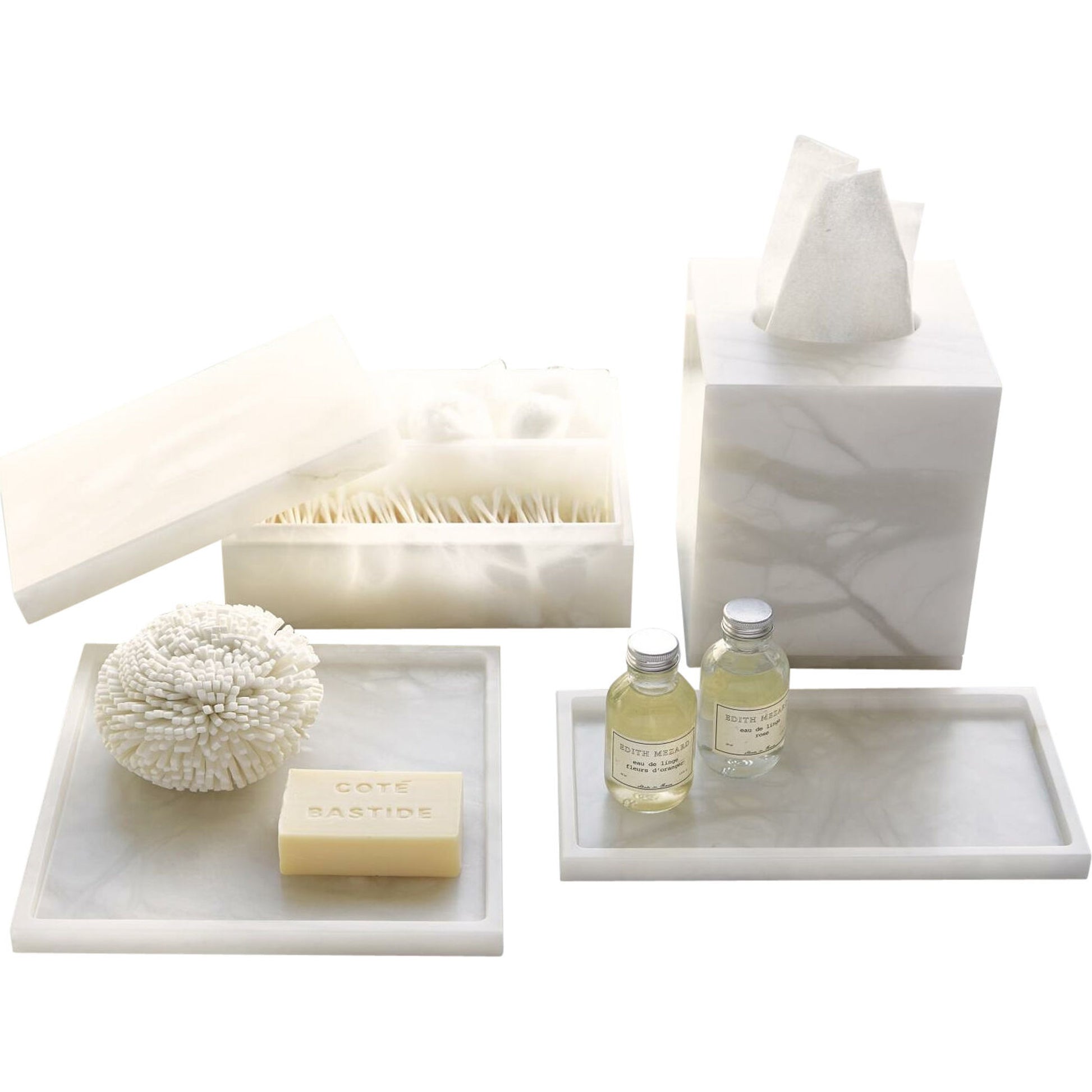 Alabaster Tissue Box by Global Views. Made from alabaster in a modern style.