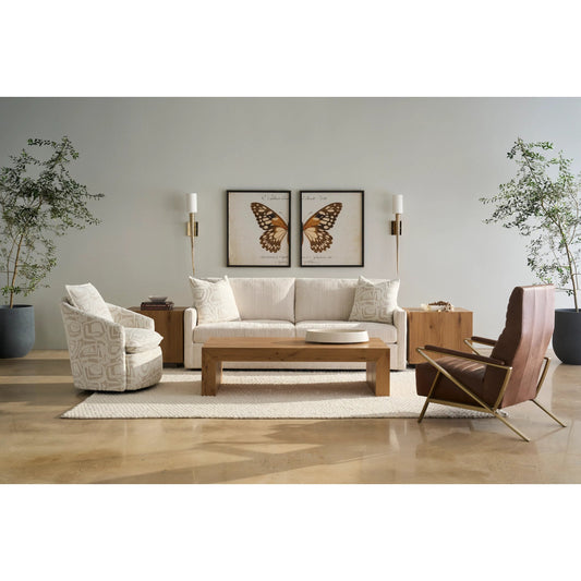 Beckett Sofa by Fairfield Chair in cream and bisque. Made from unique in a unique style.