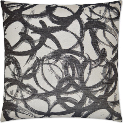 Swoosh Pillow by DV Kap Home in black. Made from 45% polyester, 55% rayon in a transitional style.