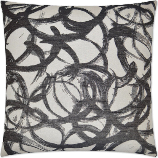 Swoosh Pillow by DV Kap Home in black. Made from 45% polyester, 55% rayon in a unique style.