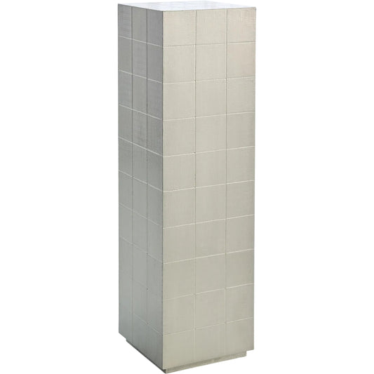 Punch Pedestal by Global Views in german silver. Made from mdf in a transitional style.