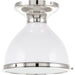 Randolph Semi Flush by Hudson Valley. Made from brass in a transitional style.