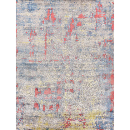 Reflections 2616 Rug by Exquisite Rugs in ivory, blue, red. Made from bamboo silk in a unique style.