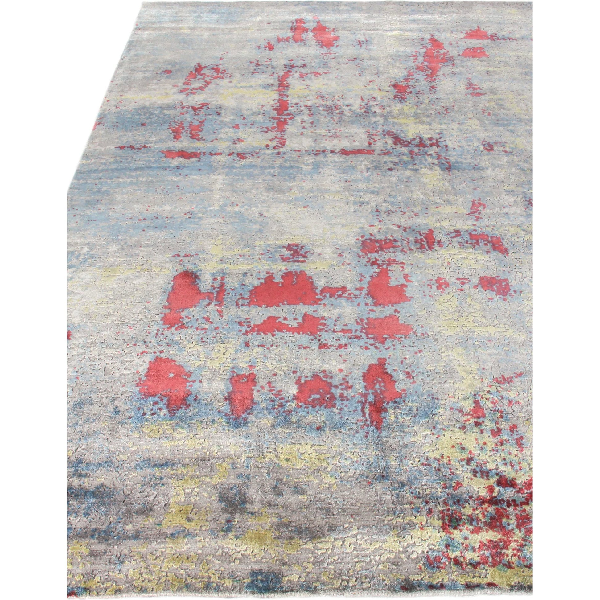 Reflections 2616 Rug by Exquisite Rugs in ivory, blue, red. Made from bamboo silk in a unique style.