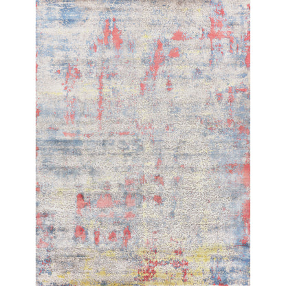 Reflections 2616 Rug by Exquisite Rugs in ivory, blue, red. Made from bamboo silk in a unique style.
