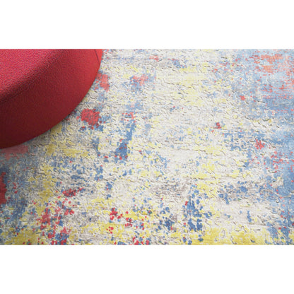 Reflections 2616 Rug by Exquisite Rugs in ivory, blue, red. Made from bamboo silk in a unique style.