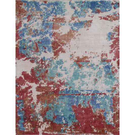 Antolini 2618 Rug by Exquisite Rugs in red, multi. Made from bamboo silk in a unique style.