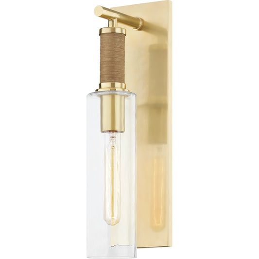 Eastchester Wall Sconce by Hudson Valley in aged brass. Made from brass in a modern style.