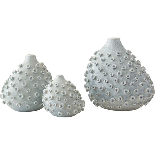 Sea Coral Vase by Global Views in blue, green. Made from ceramic in a coastal style.