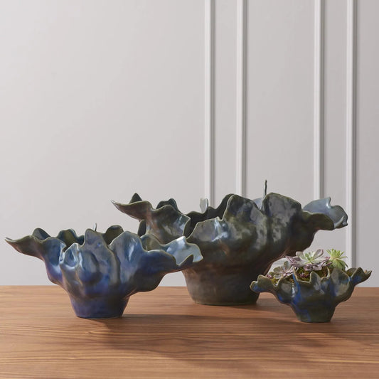 Meteor Bowl by Global Views in blue. Made from unique in a unique style.