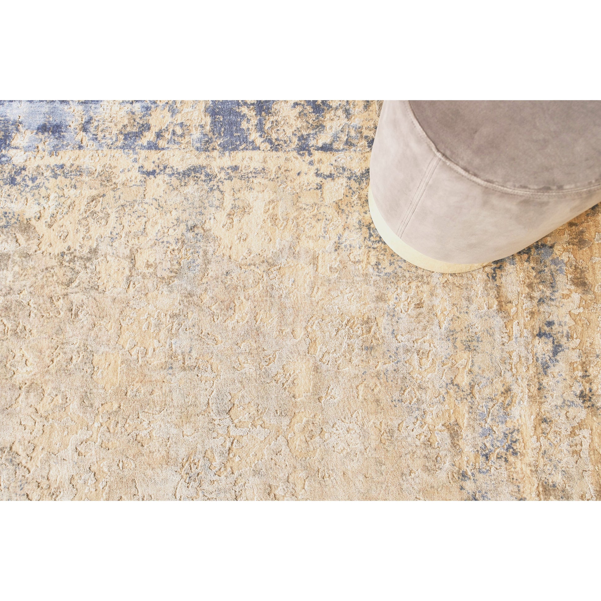 Roset 2623 Rug by Exquisite Rugs in beige, blue. Made from bamboo silk in a unique style.