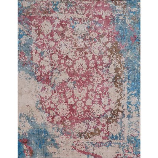 Antolini 2624 Rug by Exquisite Rugs in pink, blue. Made from bamboo silk in a unique style.