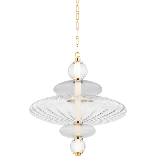 Williams Pendant by Hudson Valley in aged brass. Made from brass in a unique style.