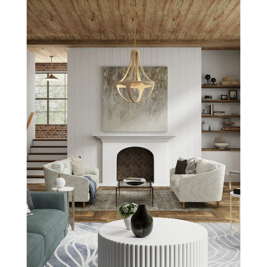 Ocracoke Pendant by Currey and Company in sugar white, blacksmith, natural rope. Made from wrought iron, abaca rope in a rustic style.
