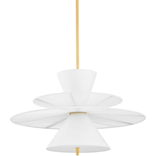 Esperance Pendant by Hudson Valley in aged brass. Made from textile in a unique style.