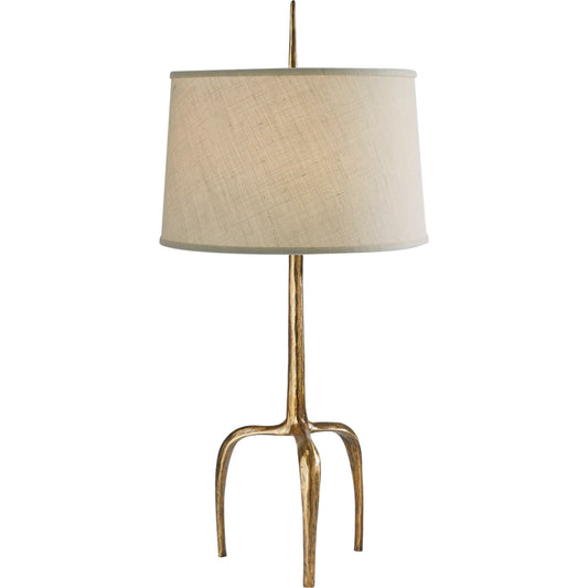 Riley Table Lamp by Global Views in gold leaf. Made from cast iron in a eclectic & global style.