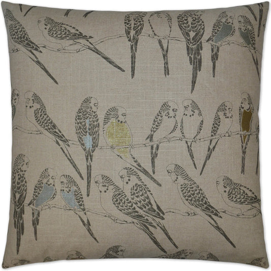 Retweet Pillow by DV Kap Home in taupe. Made from 55% linen, 45% rayon in a unique style.