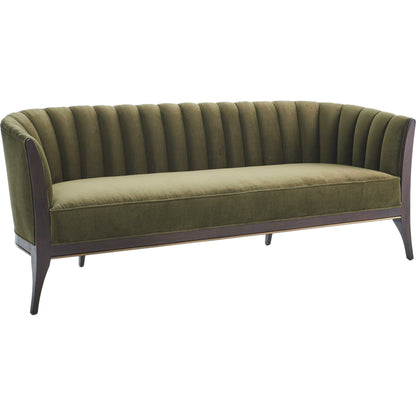 Channel Back Sofa by Global Views. Made from solid walnut, fabric, wood, 100% cotton, double rub: 50,000 in a modern style.