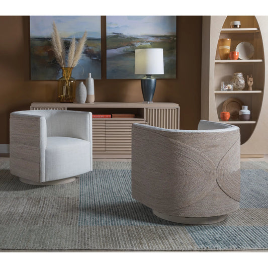 Ingrid Woven Swivel Chair by Lexington in white. Made from unique in a unique style.