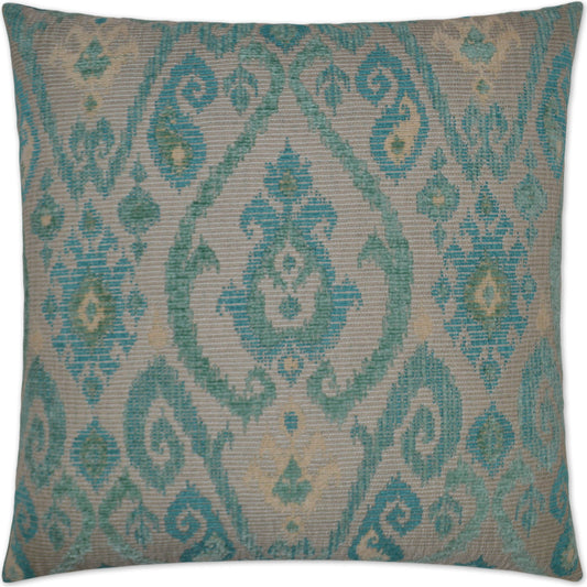 Tobias by DV Kap Home in turquoise, teal, mist, aqua. Made from 62% acrylic, 21% textured polyester, 13% polyester, 4% viscose in a traditional style.