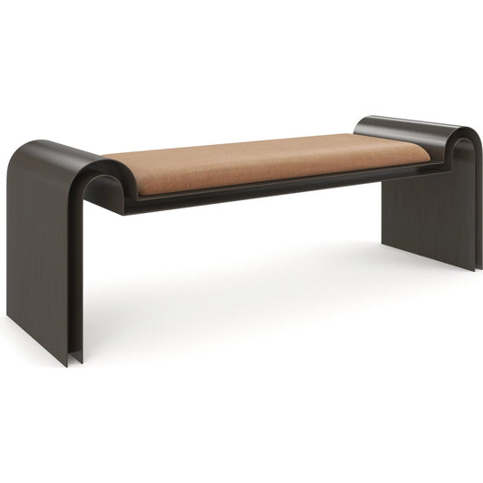 Beau Bench by Caracole in bronze and brushed deep bronze. Made from unique in a unique style.