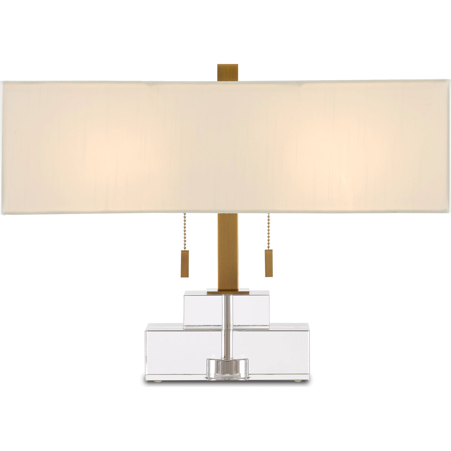 012 SR-823524 | Primary Silo | Chiara Table Lamp by Currey and Company in clear, antique brass. Made from optic crystal, metal in a transitional style.