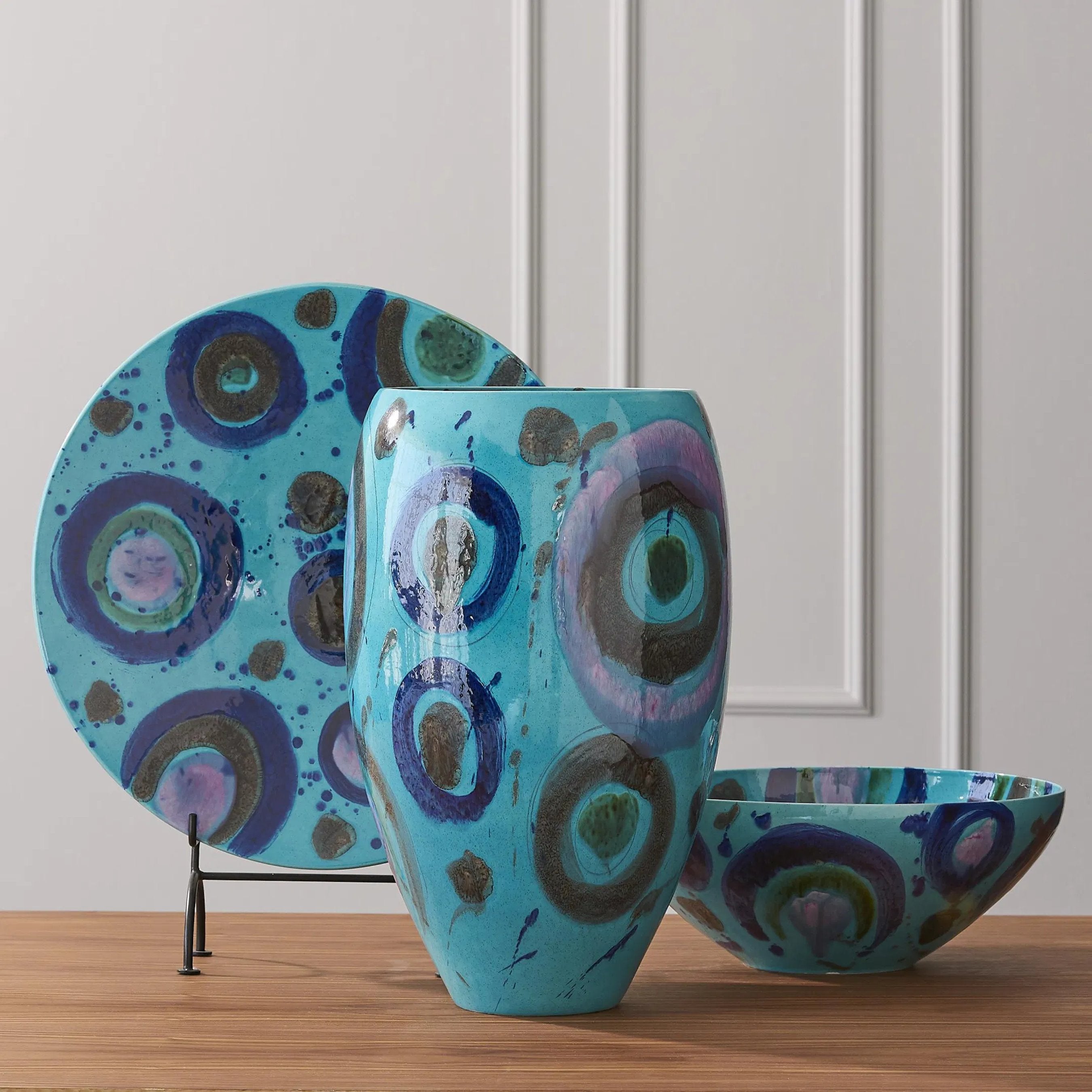 Global Views Spots Blue Vase - Thumbnail 3