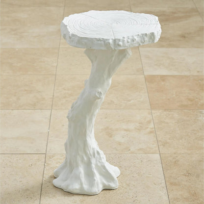 Faux Bois Table by Global Views in white. Made from plaster in a modern style.