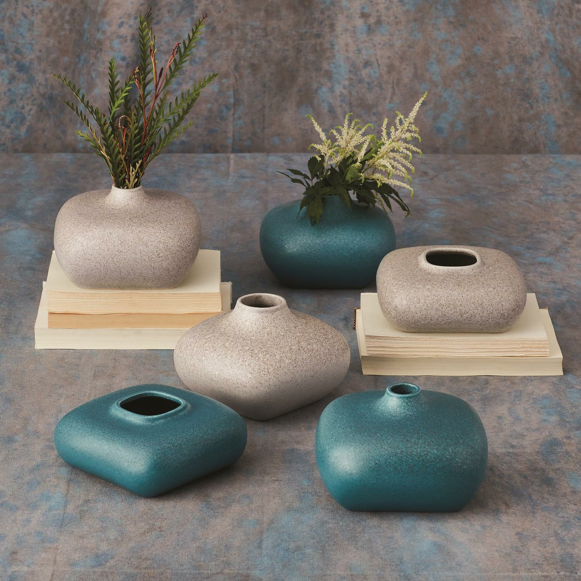 Modernist Chic Vase by Global Views in white. Made from plaster in a eclectic & global style.