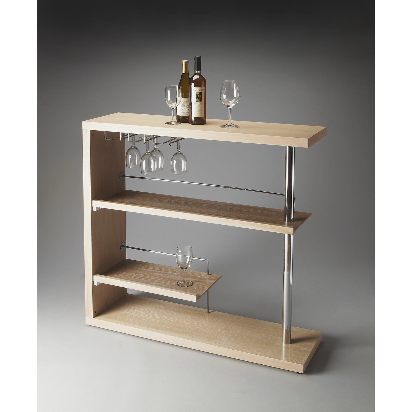 002 O-BUTLER-2664280 | Additional Silo | Broadway Modern Bar Cabinet by Butler Specialty Company in gray and gray dawn. Made from mindy wood solids, mdf, stainess steel in a modern style.