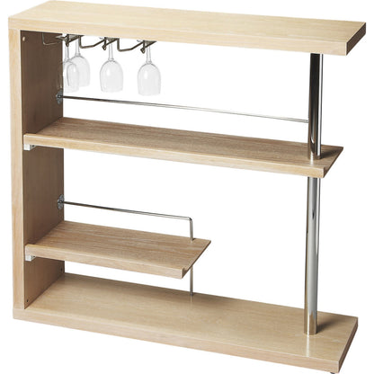 Broadway Modern Bar Cabinet by Butler Specialty Company in gray and gray dawn. Made from mindy wood solids, mdf, stainess steel in a modern style.