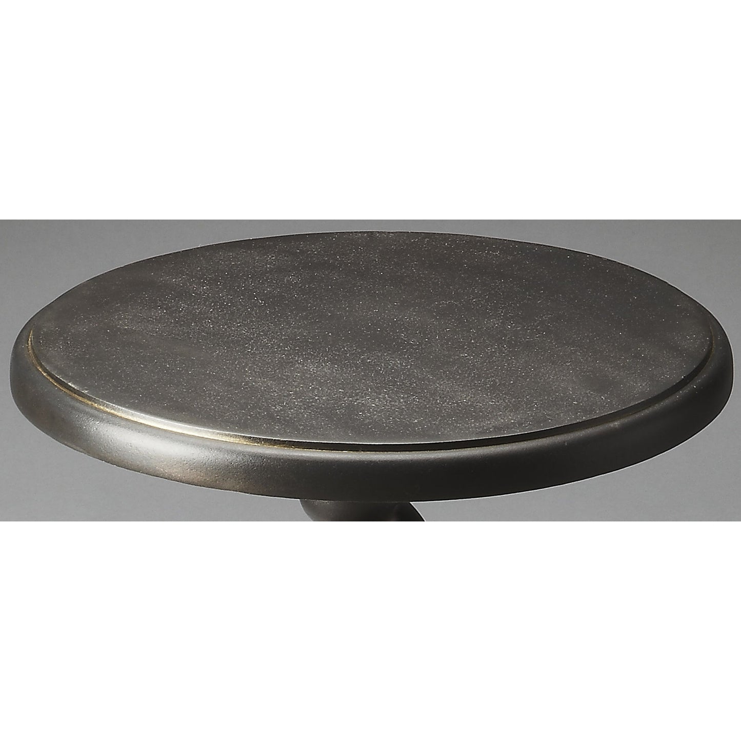004 O-BUTLER-2667025 | Closeup | Kolmar Metal Accent Table by Butler Specialty Company in gray and metalworks. Made from cast aluminum in a traditional style.