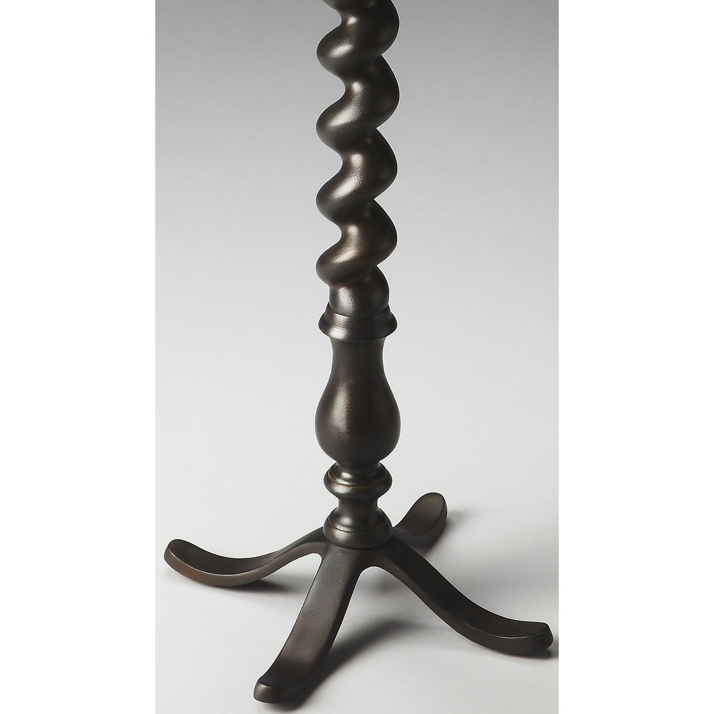 003 O-BUTLER-2667025 | Closeup | Kolmar Metal Accent Table by Butler Specialty Company in gray and metalworks. Made from cast aluminum in a traditional style.