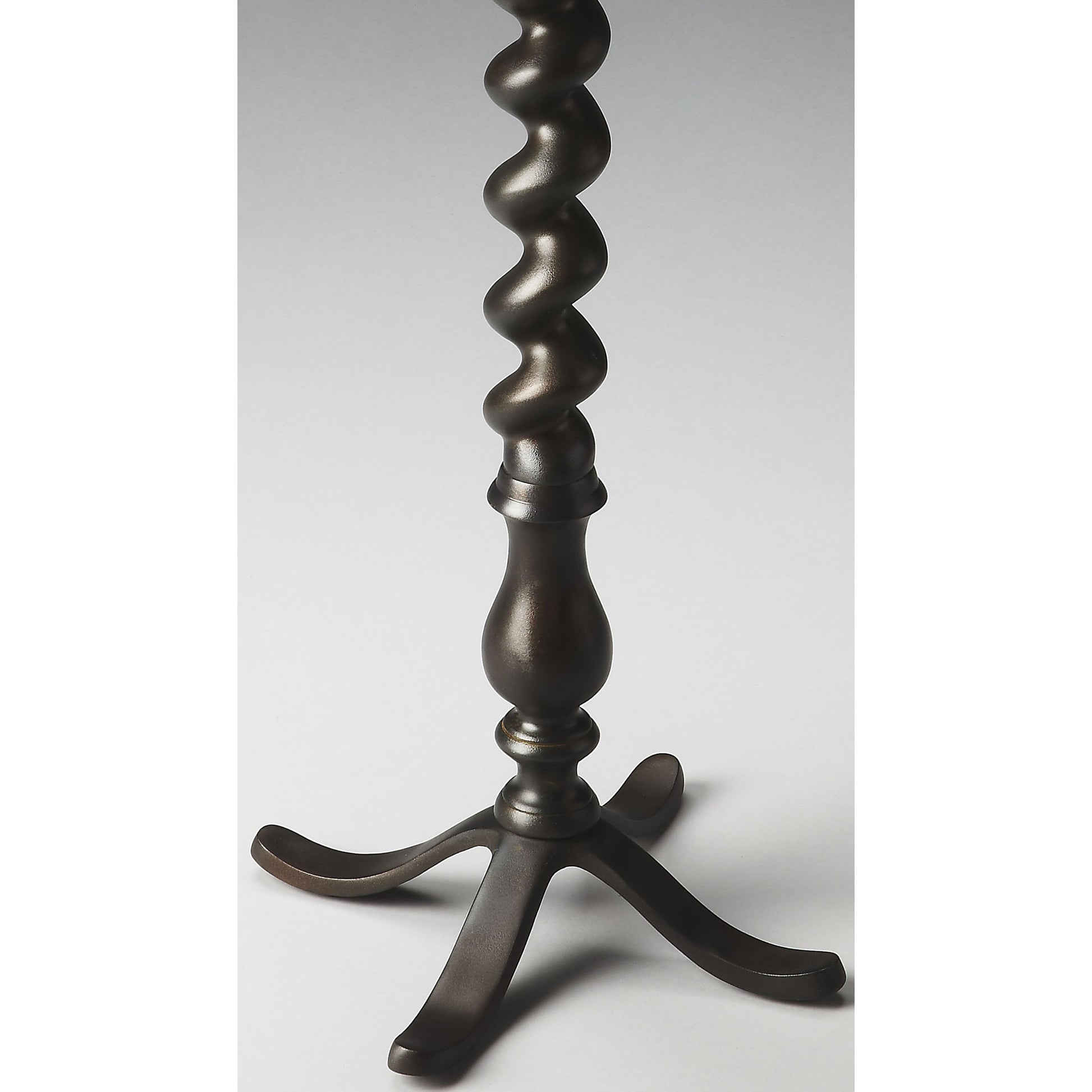 Kolmar Metal Accent Table by Butler Specialty Company in gray and metalworks. Made from cast aluminum in a traditional style.