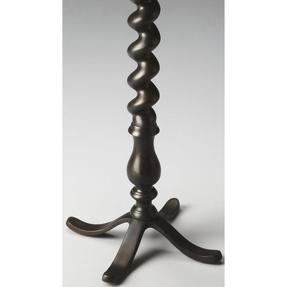 Kolmar Metal Accent Table by Butler Specialty Company in gray and metalworks. Made from cast aluminum in a traditional style.