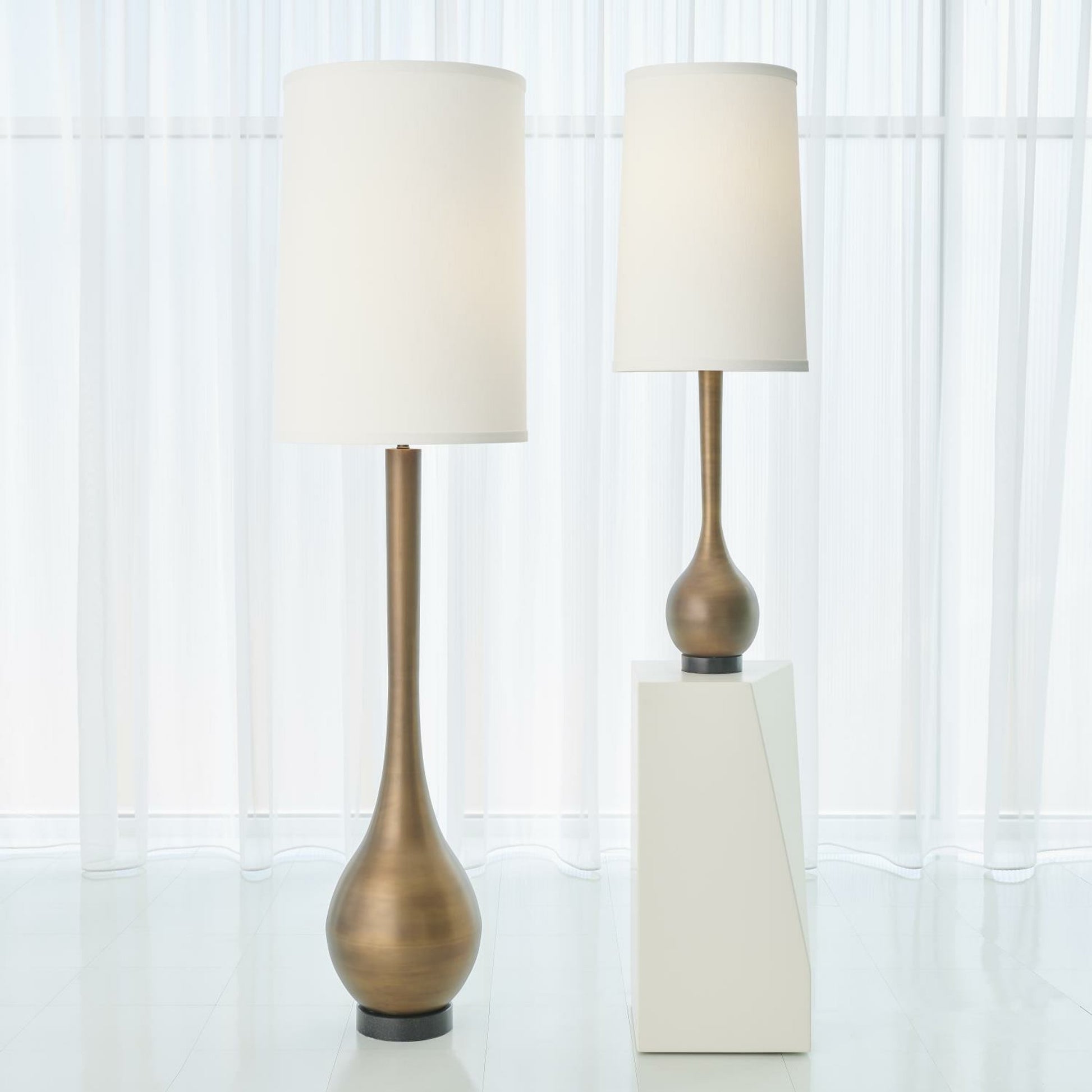 Bulb Floor Lamp by Global Views. Made from brass, granite in a transitional style.