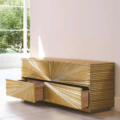 Linenfold Cabinet by Global Views. Made from mdf, brass in a modern style.