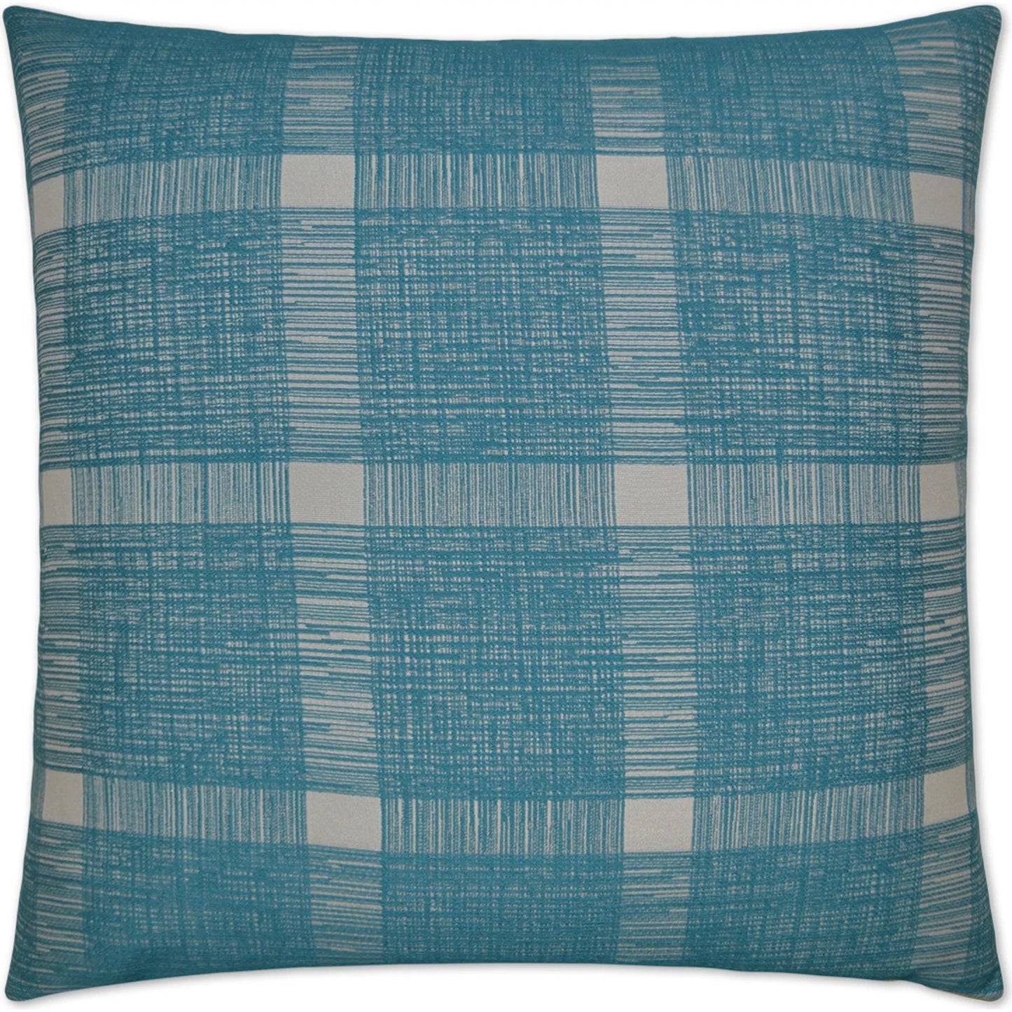 001 SI-2380824 | Primary Silo | Checkmate Pillow by DV Kap Home in turquoise. Made from 47% cotton, 33% polyester, 20% rayon in a transitional style.