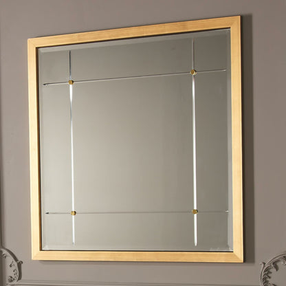 Beaumont Square Mirror by Global Views in silver leaf, nickel, brass. Made from mdf, mirror in a transitional style.