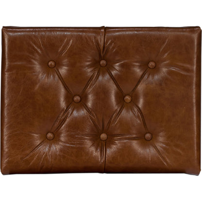 Leather Cushion Bench by Sarreid Ltd. in brown and dull natural finish;bismark leather. Made from wood, leather, iron in a cottage & farmhouse style.
