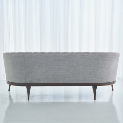 Channel Back Sofa by Global Views. Made from solid walnut, fabric, wood, 100% cotton, double rub: 50,000 in a modern style.