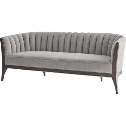 Channel Back Sofa by Global Views. Made from solid walnut, fabric, wood, 100% cotton, double rub: 50,000 in a modern style.