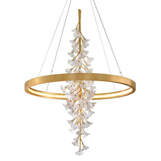 Jasmine II Chandelier by Corbett. Made from hand crafted iron in a modern style.