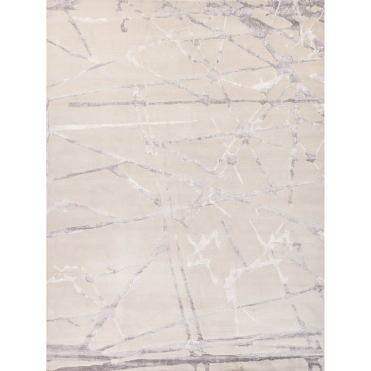 Space Age 2687 Rug by Exquisite Rugs in silver, ivory. Made from new zealand wool, bamboo silk in a unique style.